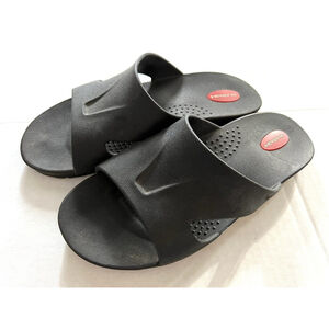 Okabashi Black Vegan Sandals Cruise Slides with Arch Support Ladies Large